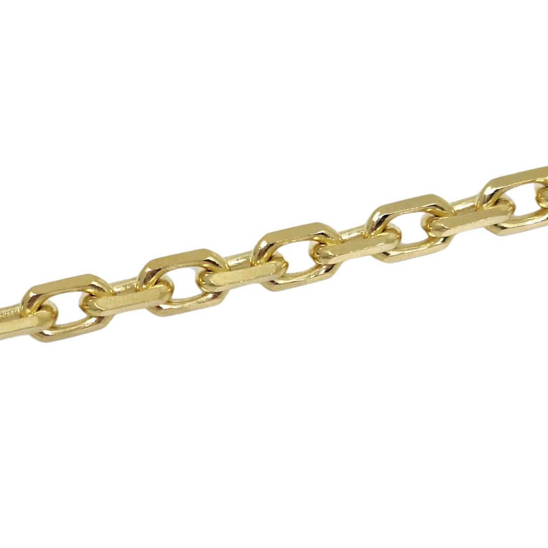 9ct Yellow Gold Square Link Trace Chain 28"
