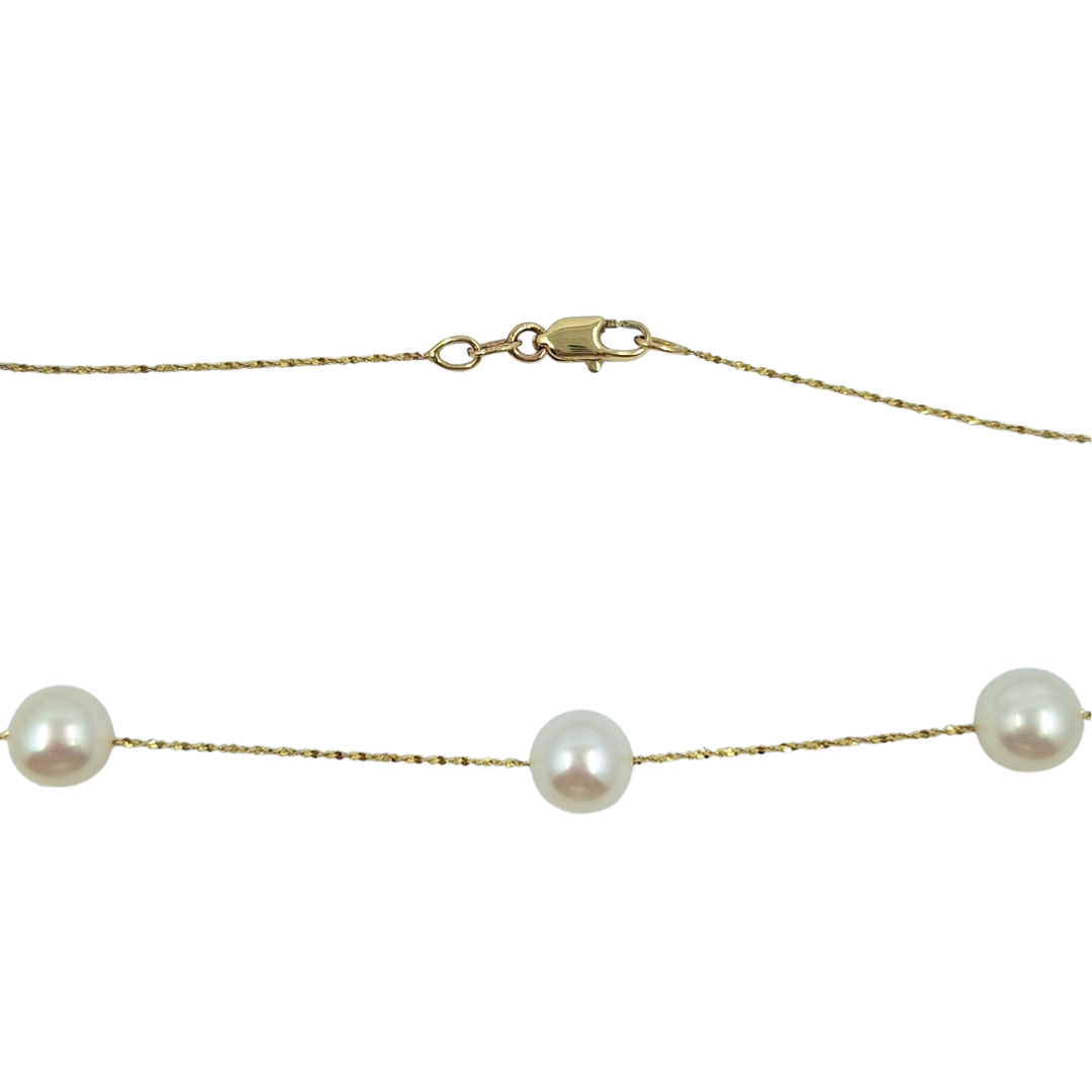 9ct Yellow Gold Pearl Necklace 18"