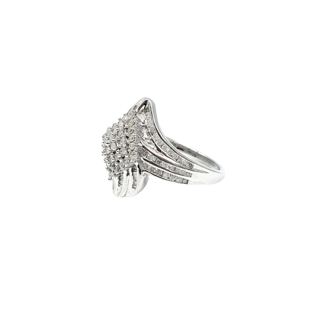 9ct White Gold & Diamond Dress RIng