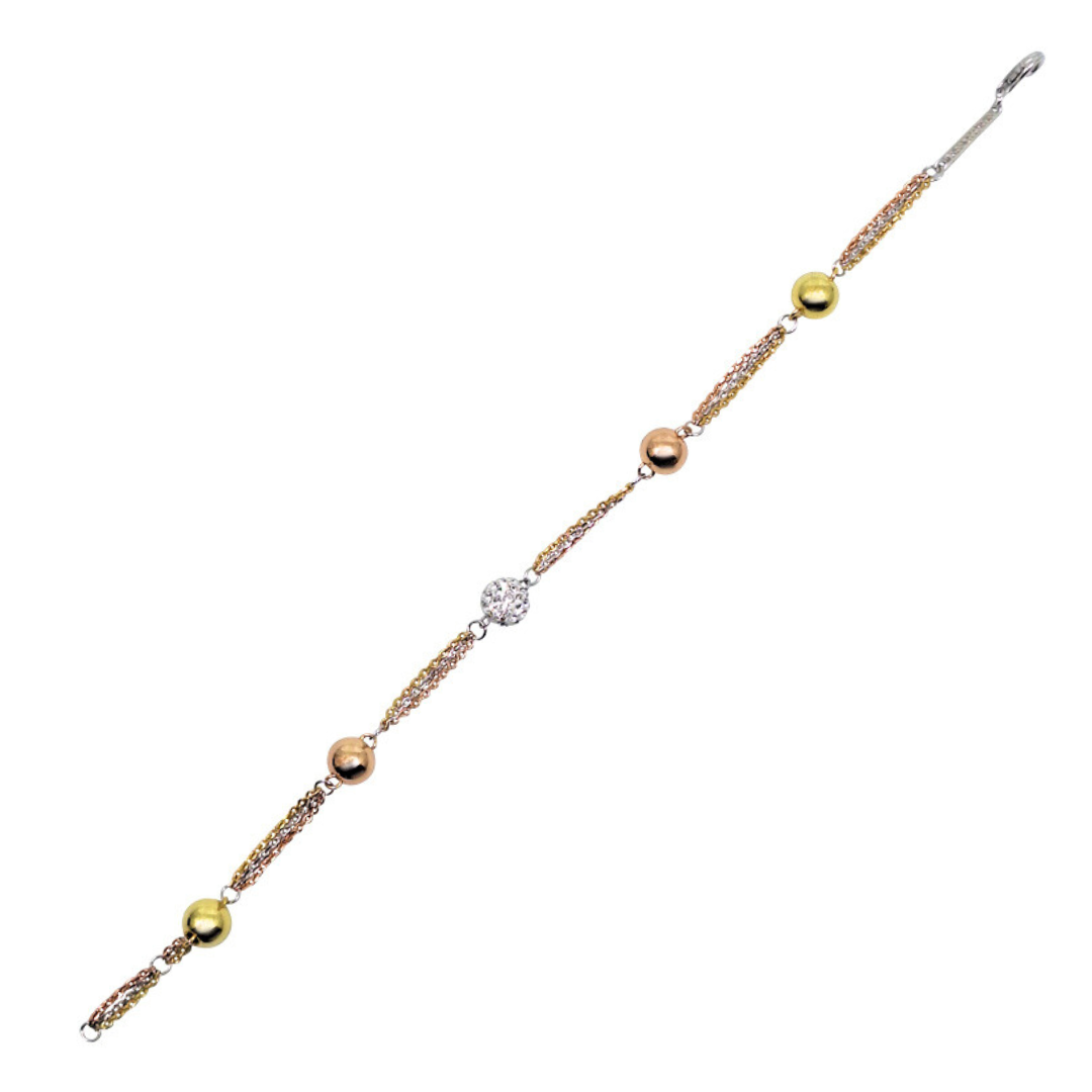 Tresor Paris Crystal & Three Colour Bead Bracelet