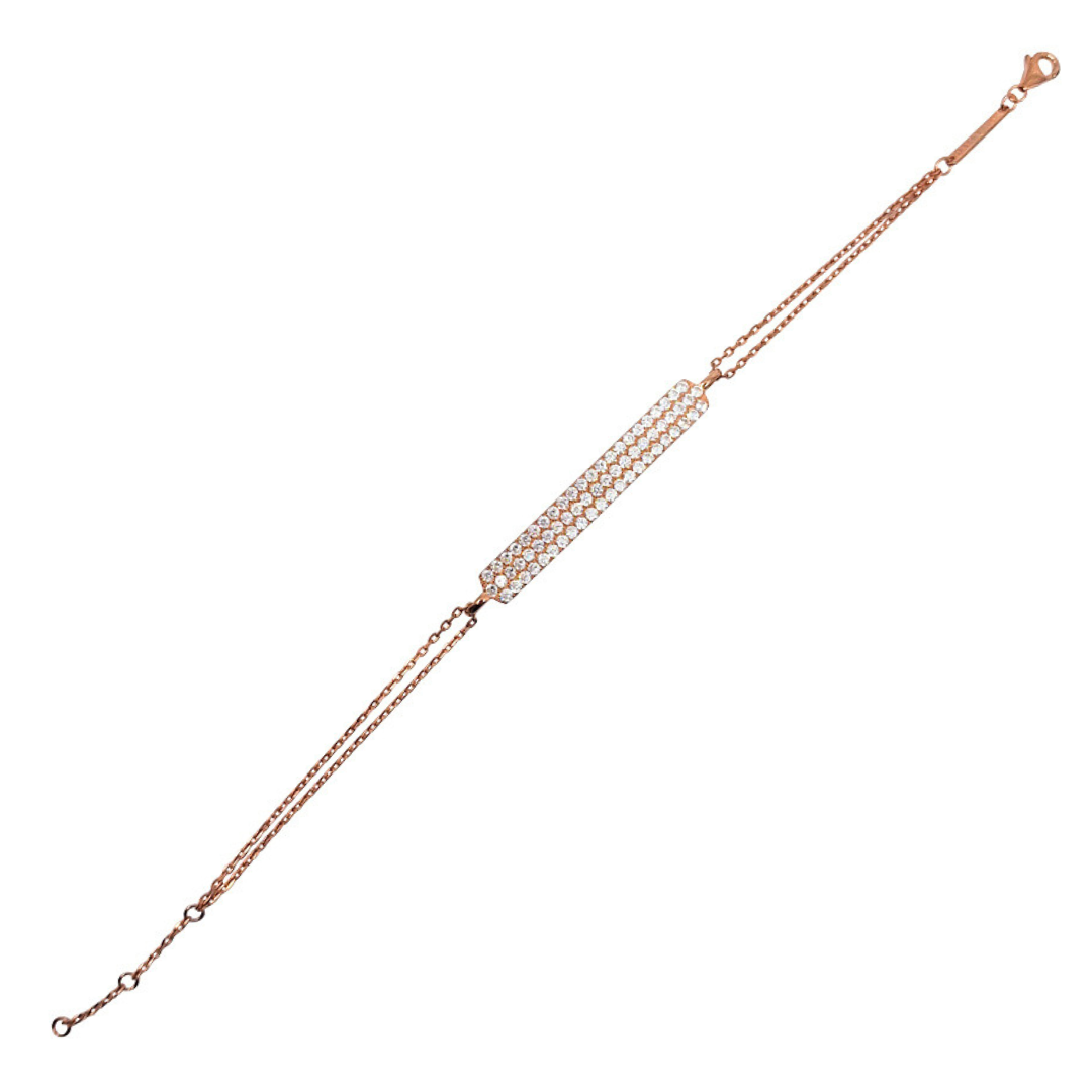 Tresor Paris Rose Colour Crystal Bar Bracelet