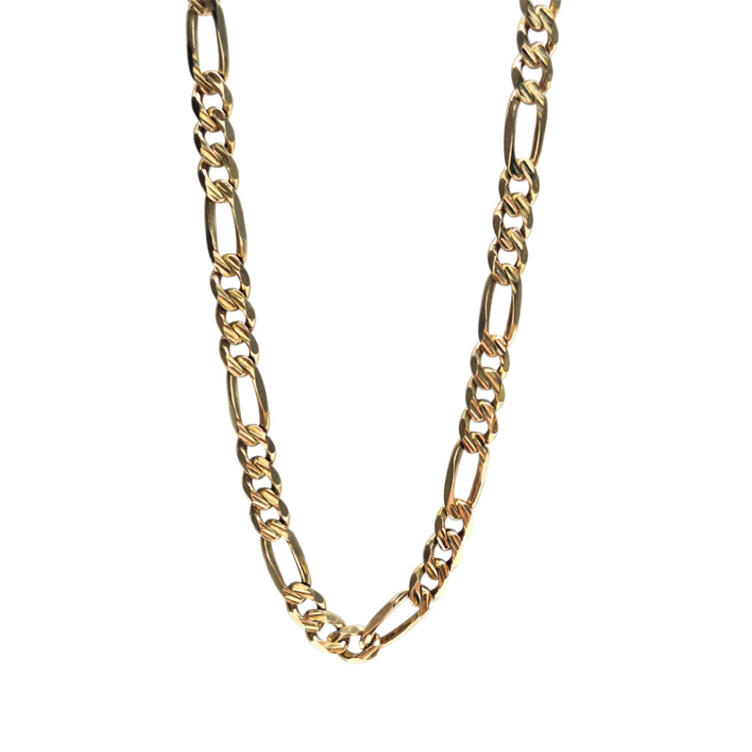 9ct Yellow Gold Figaro Chain 24"