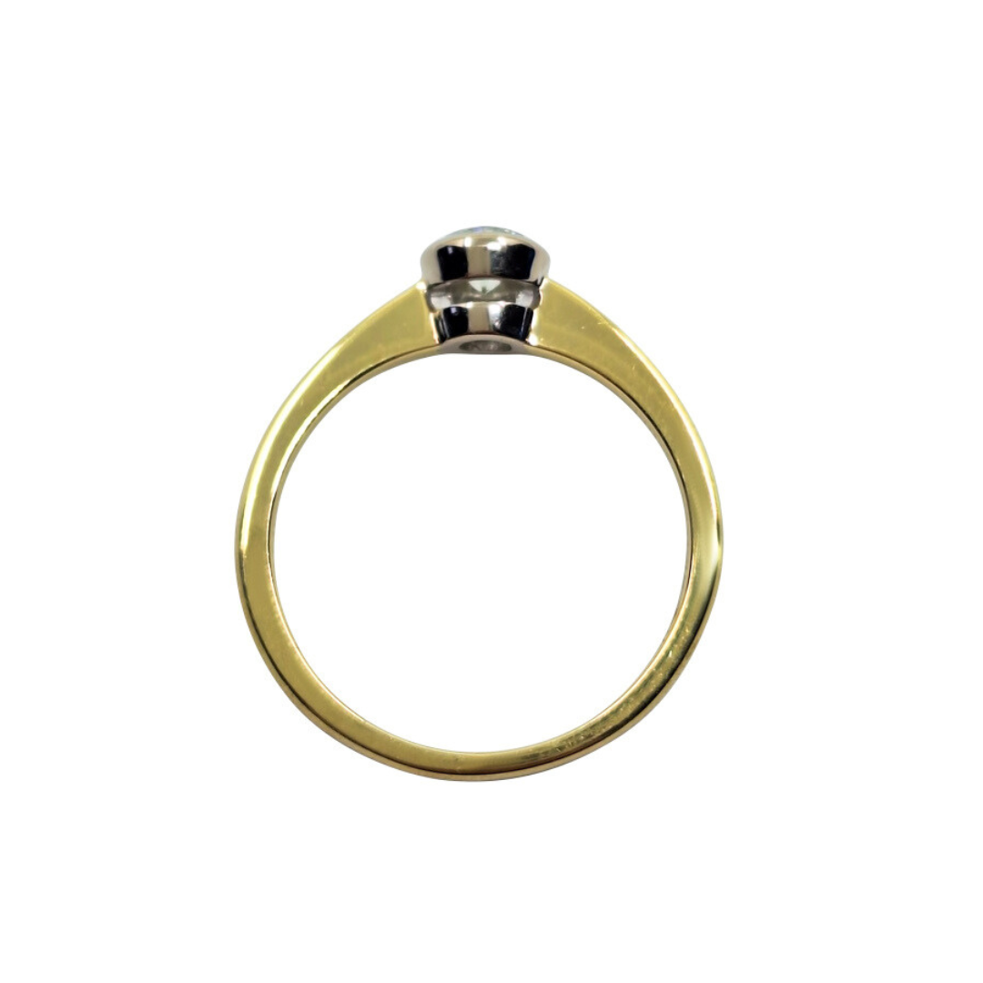 18ct Yellow Gold Bezel Set Diamond Solitaire Ring 0.25ct