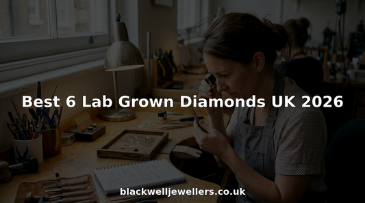 Jeweller inspecting lab grown diamond in studio