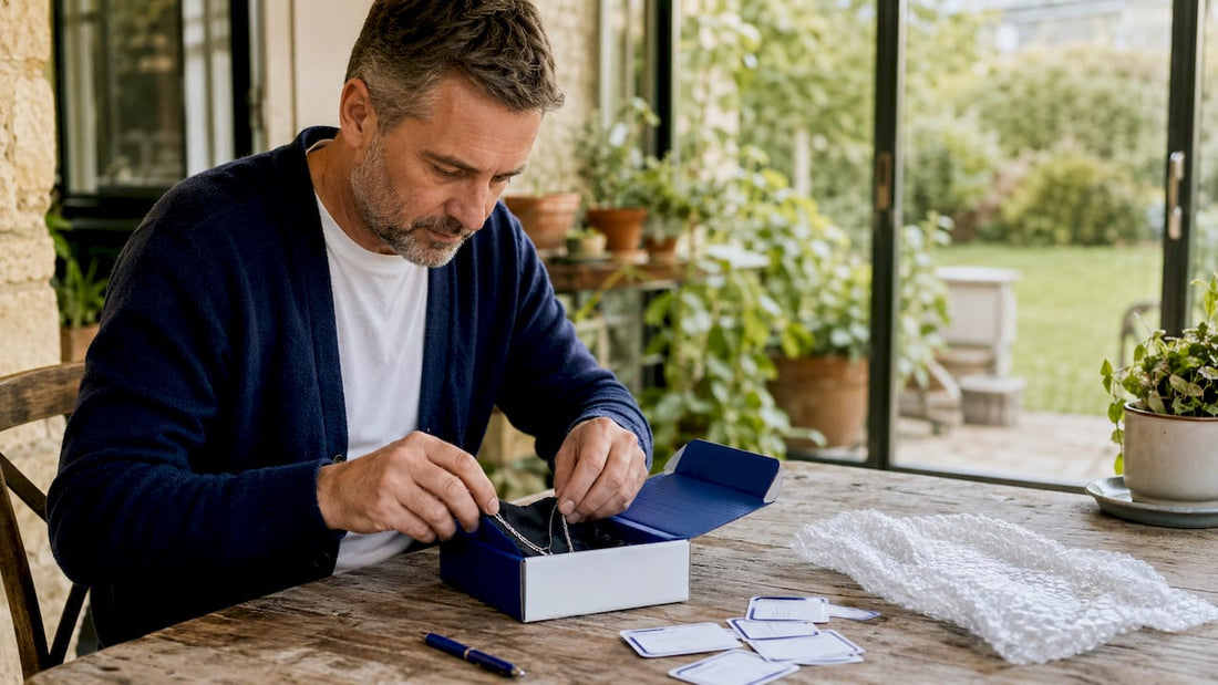 Man packing jewellery for postal repair