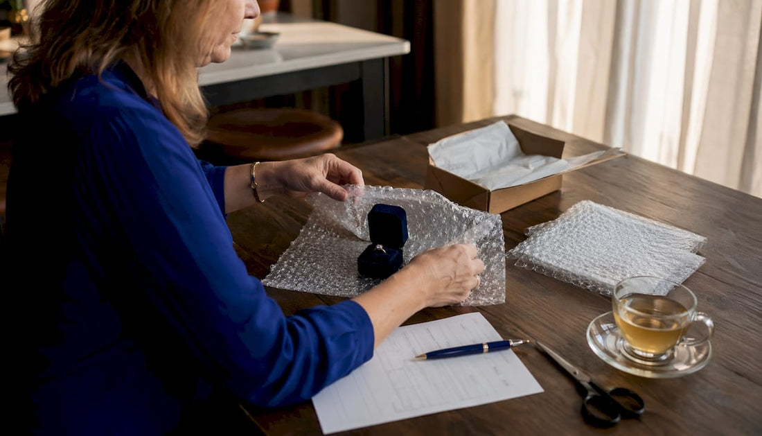 Person preparing ring for repair shipment