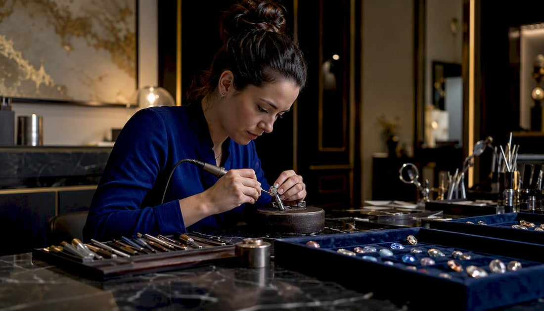 Jewellery designer sketching bespoke ring designs