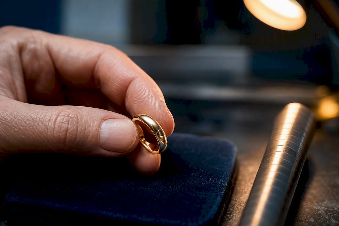 Close-up of rounded court ring profile