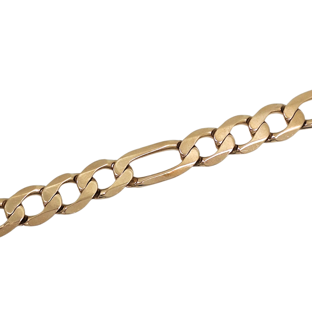 9ct Yellow Gold Figaro Bracelet 8.5"
