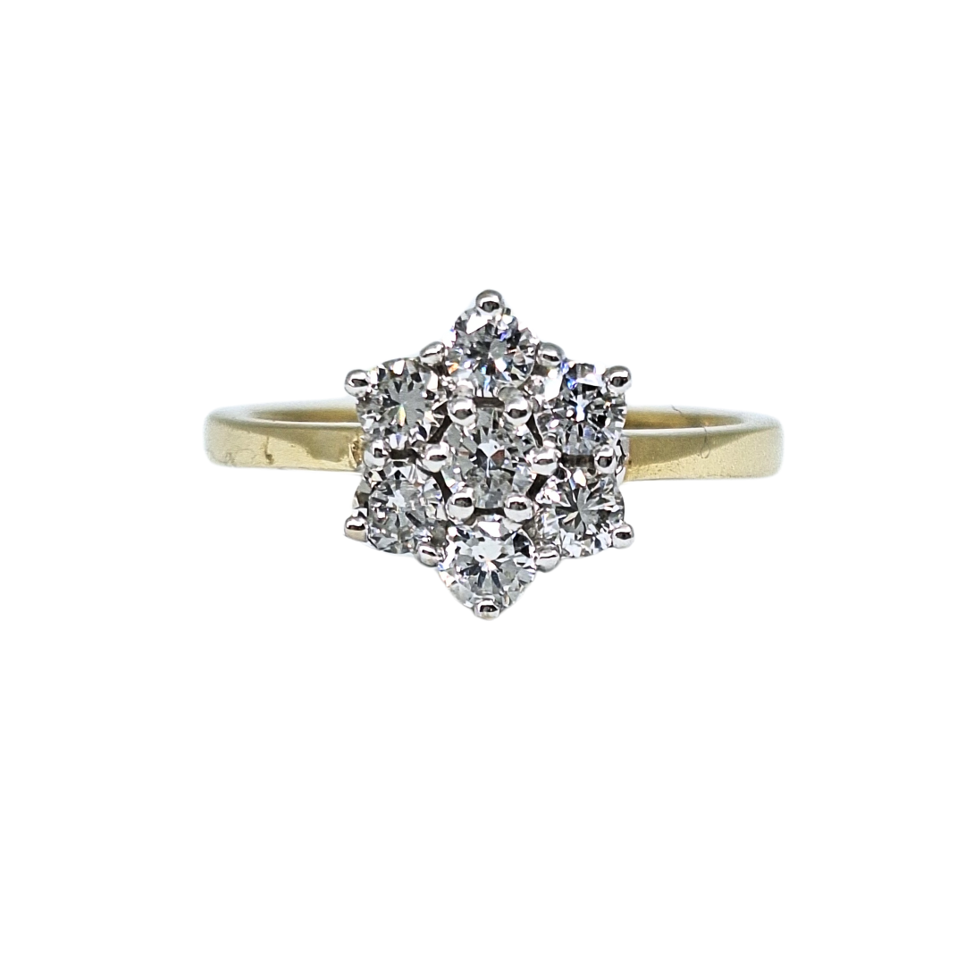 18ct Yellow Gold Diamond Cluster Ring