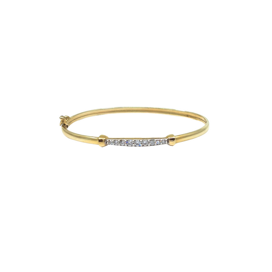 9ct Yellow Gold Baby CZ Bangle