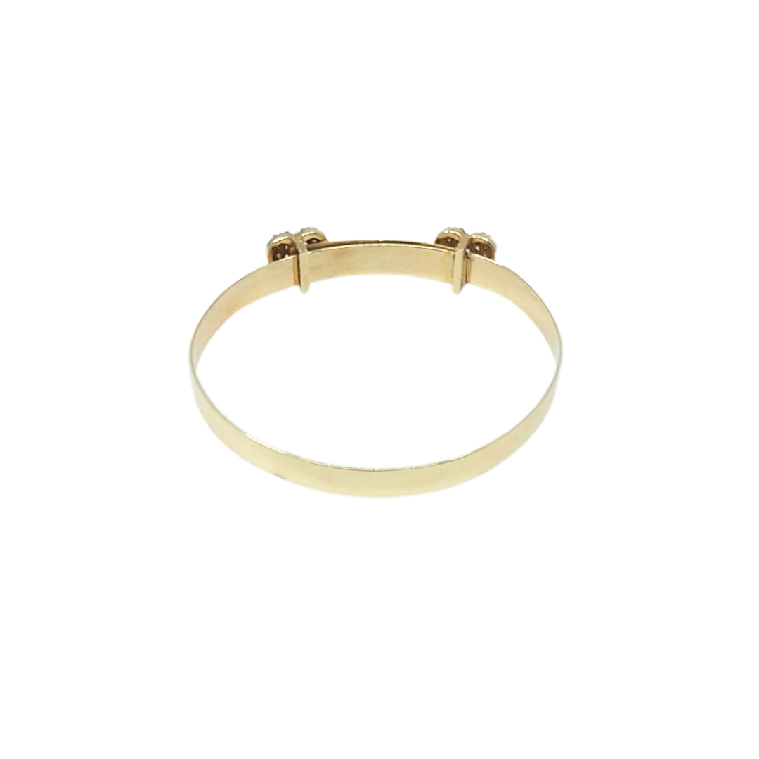 9ct Yellow Gold CZ Baby Heart Expanding Bangle