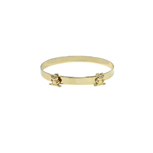 9ct Yellow Gold Baby Teddy Expanding Bangle