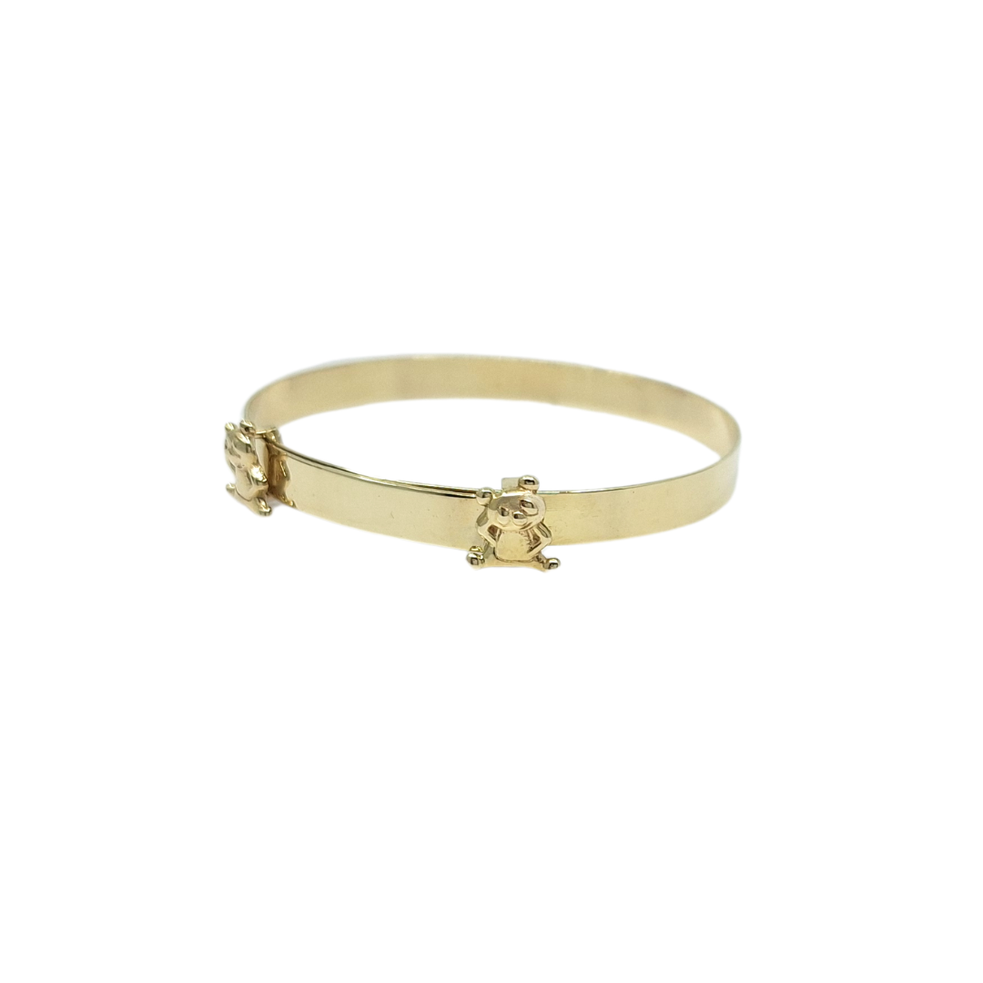 9ct Yellow Gold Baby Teddy Expanding Bangle