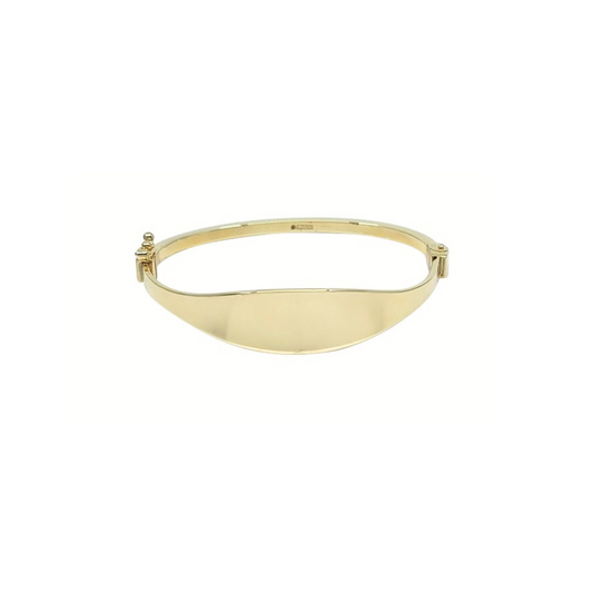 9ct Yellow Gold Baby identity Hinged Bangle