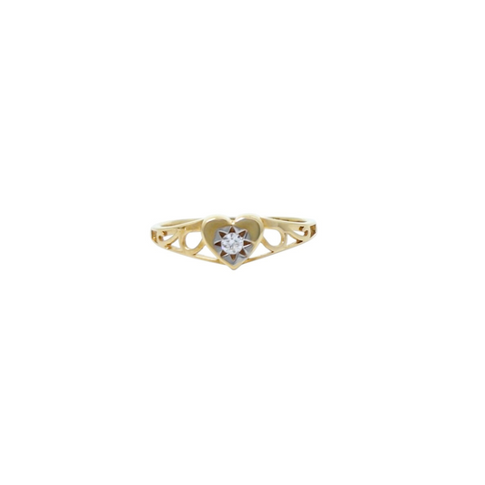 9ct Yellow Gold Children's Heart Signet Ring