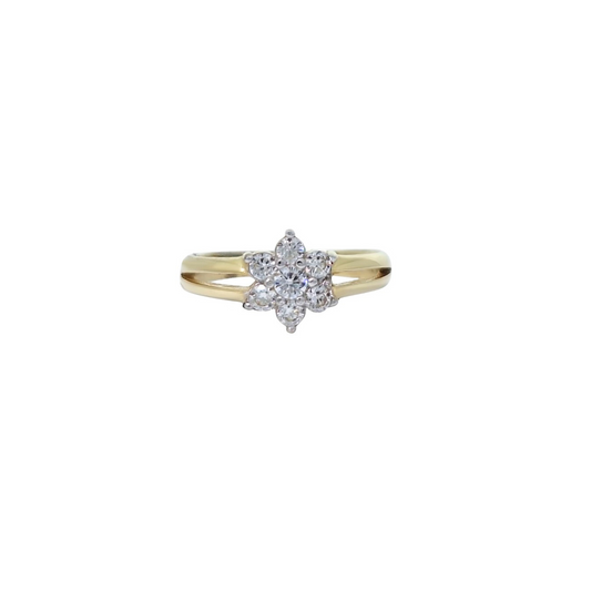 9ct Yellow Gold Children's CZ Flower Ring