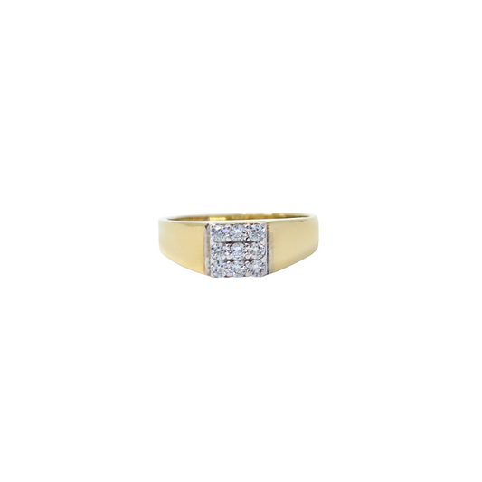 9ct Yellow Gold Children's CZ Signet Ring
