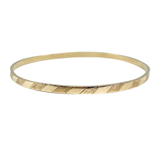 9ct Yellow Gold Patterned Slave Bangle