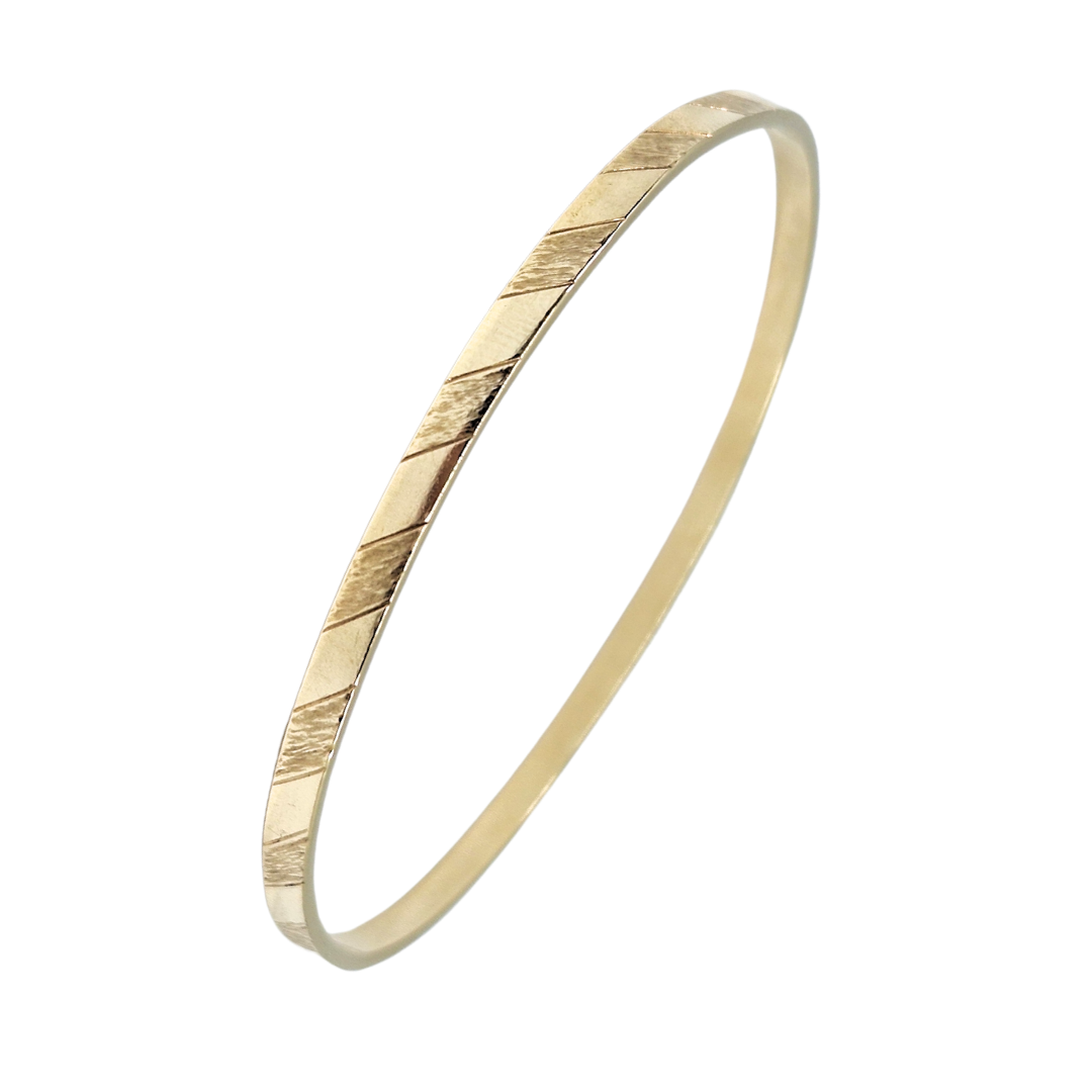 9ct Yellow Gold Patterned Slave Bangle