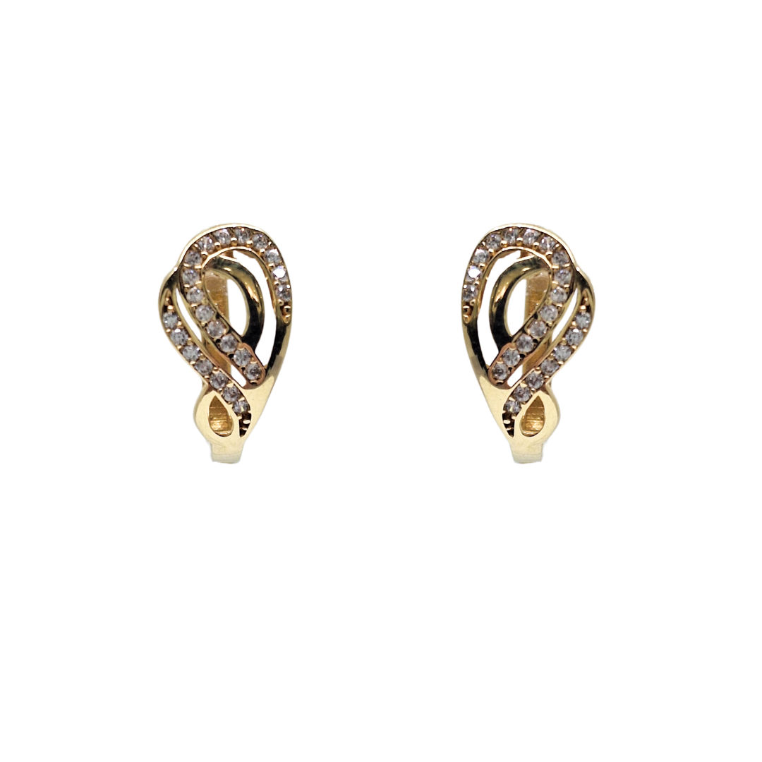 14ct Yellow Gold Diamond Drop Earrings