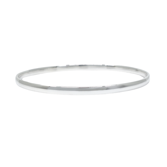 Silver Round Plain Bangle