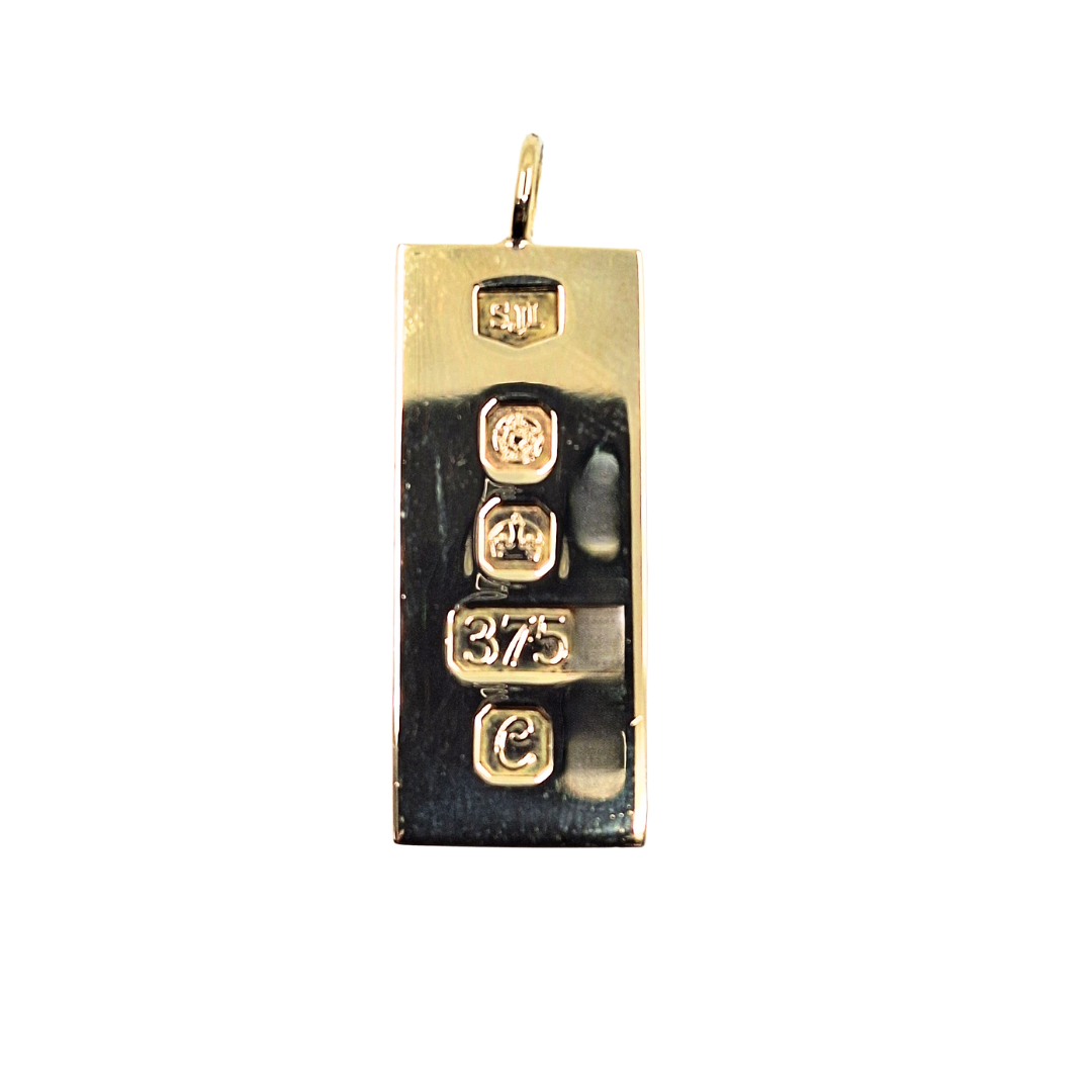 9ct Yellow Gold Ingot Pendant 29.4 Grams