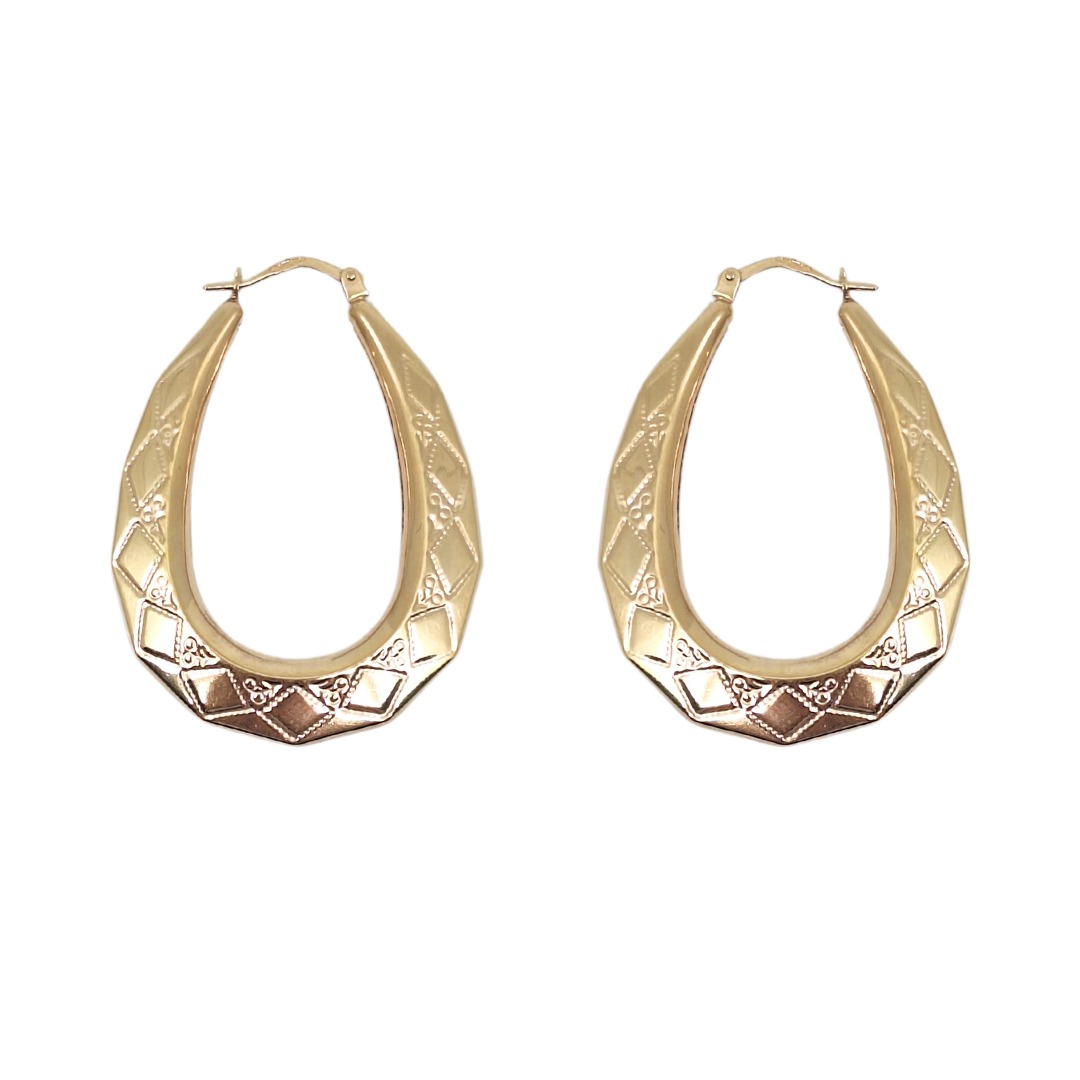 9ct Yellow Gold Creole Hoop Earrings