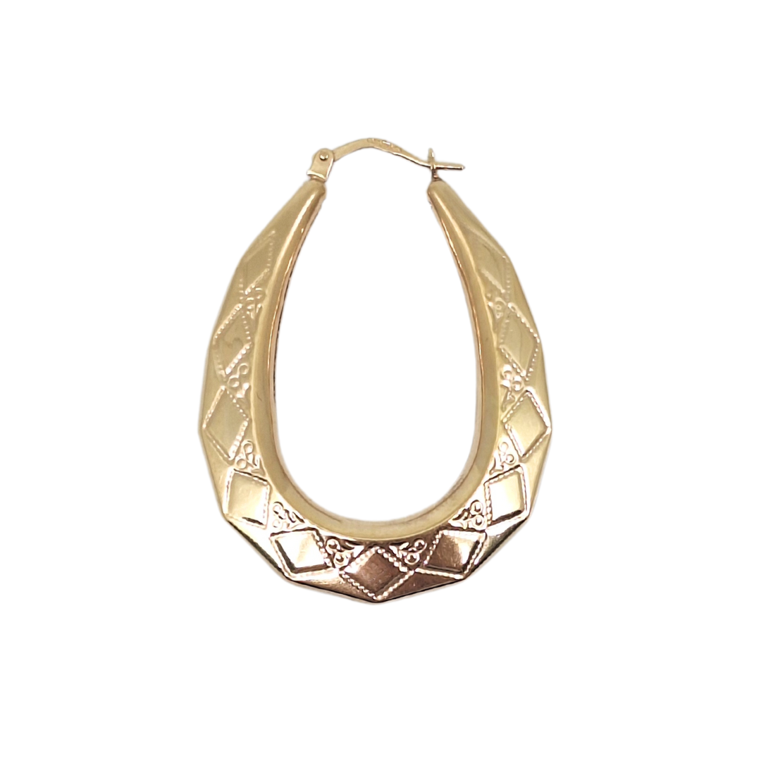 9ct Yellow Gold Creole Hoop Earrings