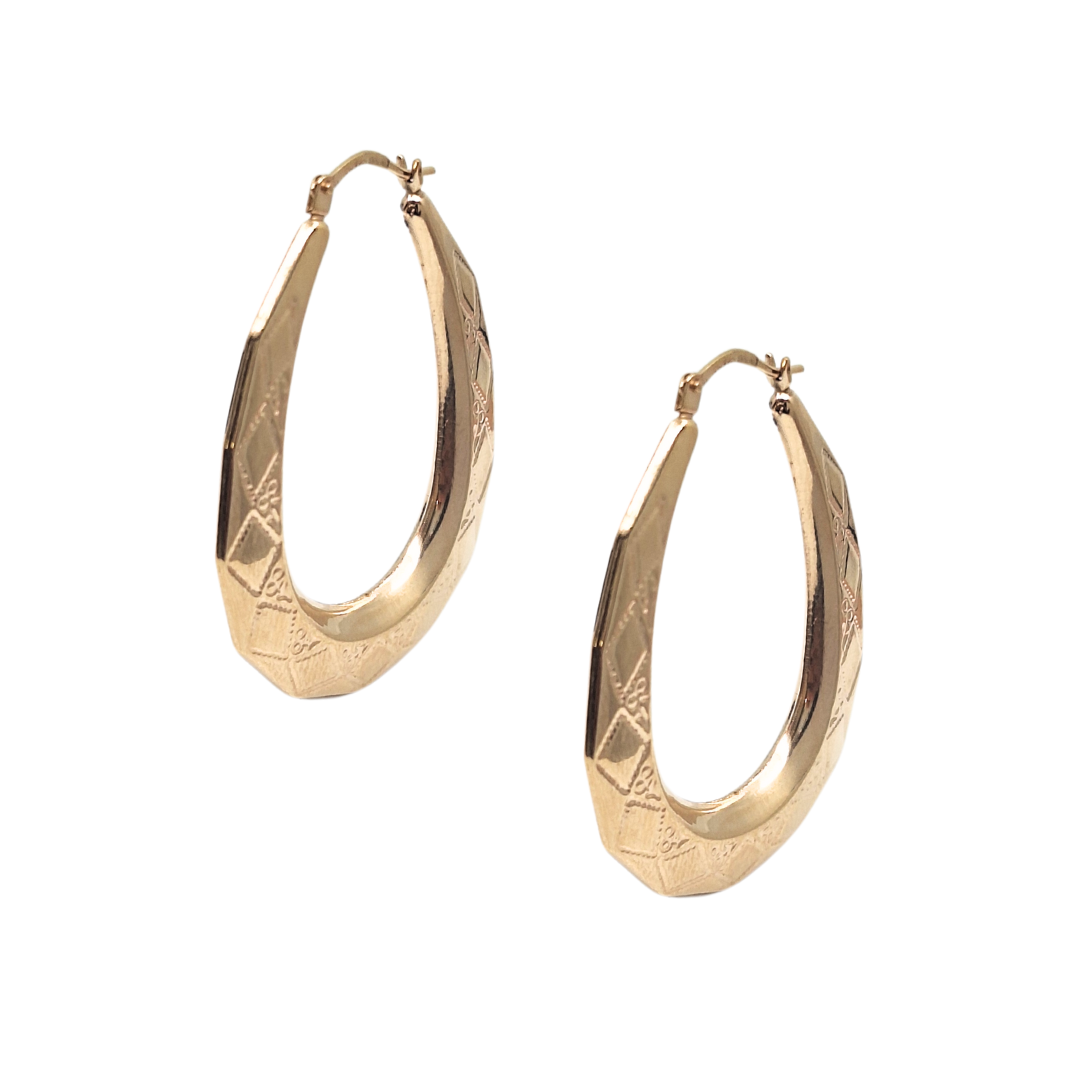 9ct Yellow Gold Creole Hoop Earrings