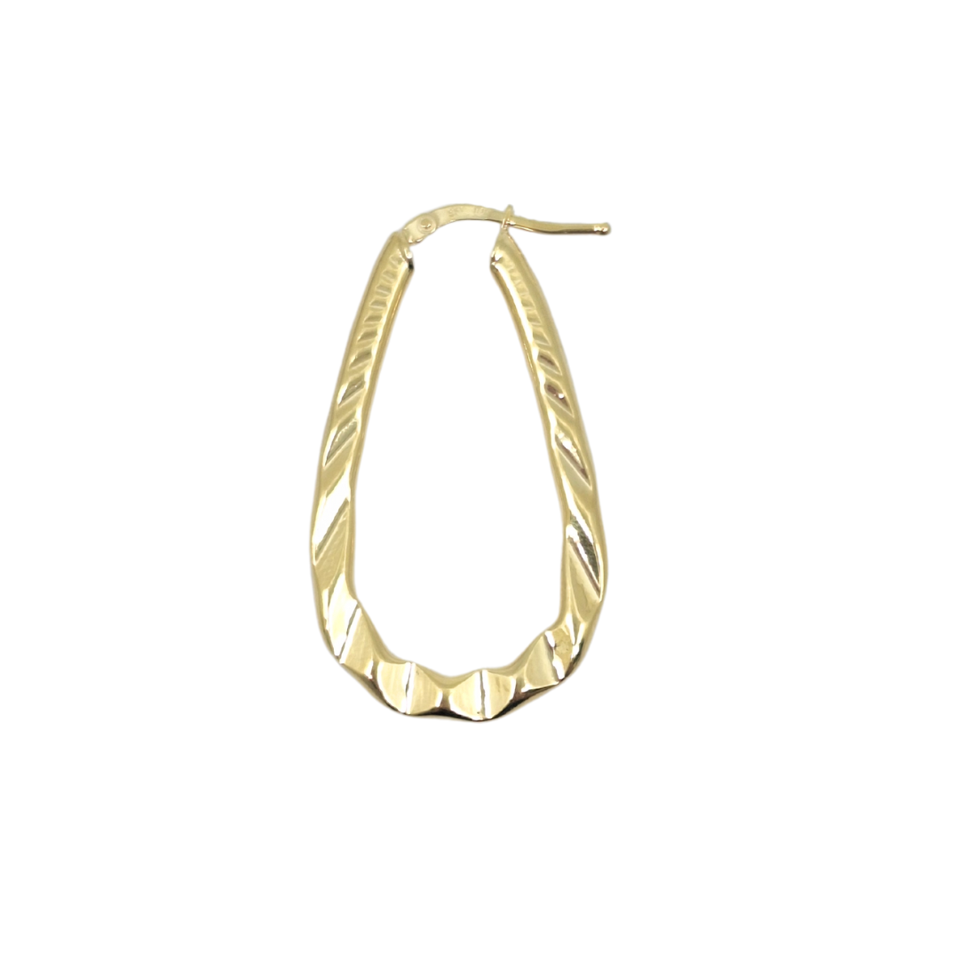 9ct Yellow Gold Faceted Hoop Earrings