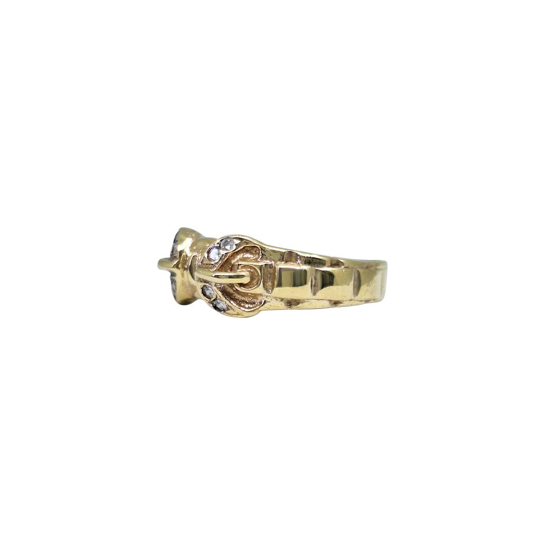 9ct Yellow Gold Buckle Ring