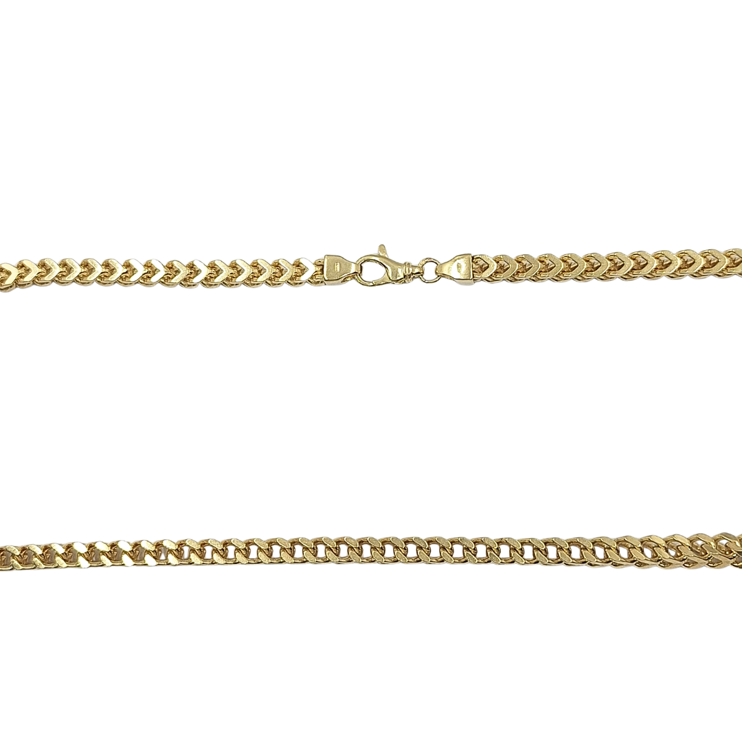 9ct Yellow Gold Solid Franco Chain 26"