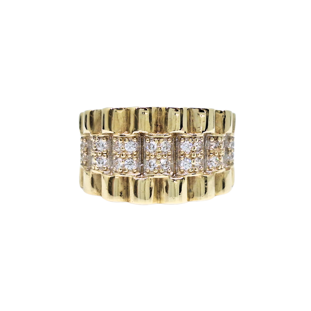 9ct Yellow Gold Rolex Style Ring