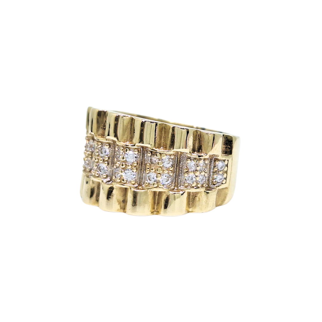 9ct Yellow Gold Rolex Style Ring