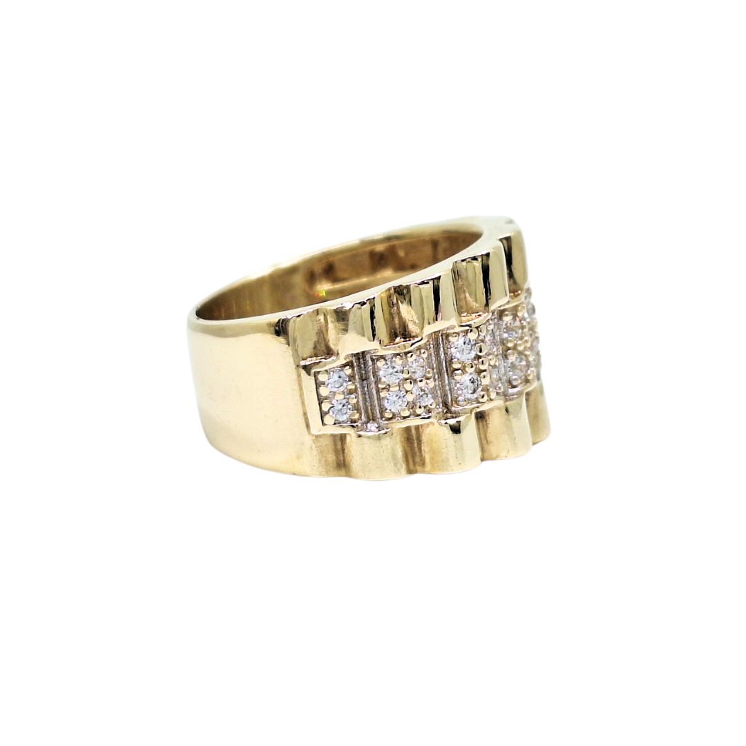 9ct Yellow Gold Rolex Style Ring