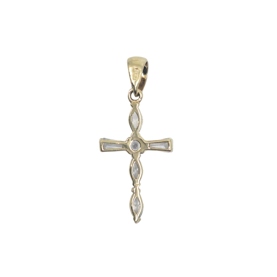 9ct Yellow Gold Cubic Zirconia Cross