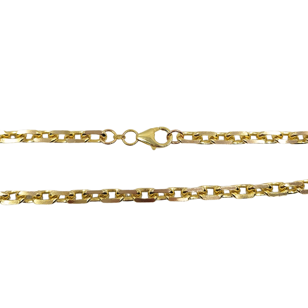 9ct Yellow Gold Square Trace Link Chain 24"