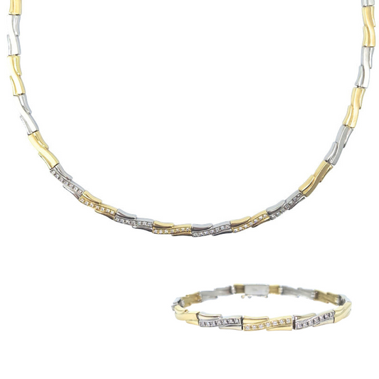 14ct Yellow & White Gold Necklace Set