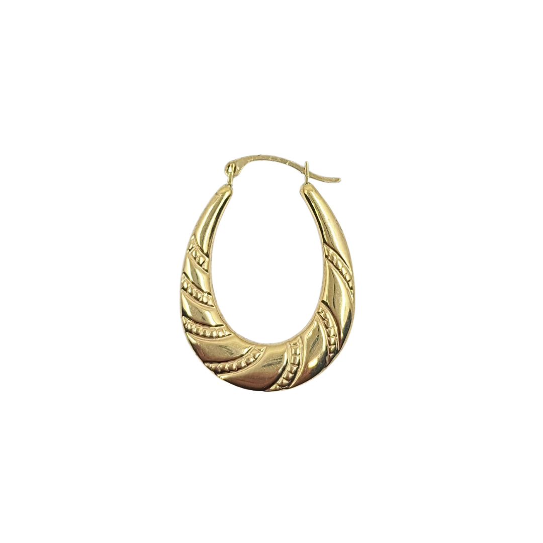 9ct Yellow Gold Oval Creole Earrings