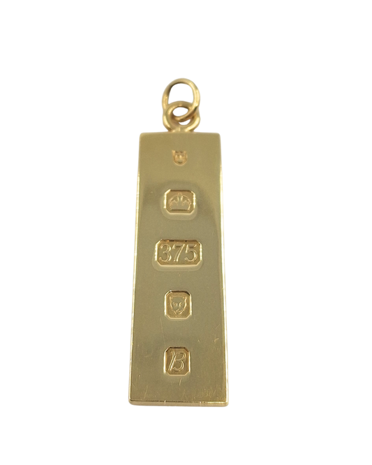 9ct Yellow Gold Solid Ingot Pendant