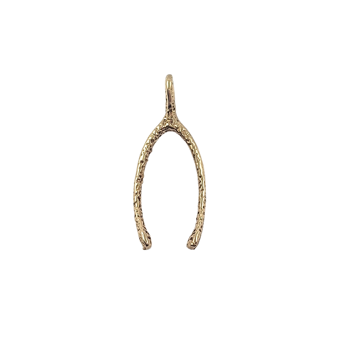 9ct Yellow Gold Wishbone Pendant
