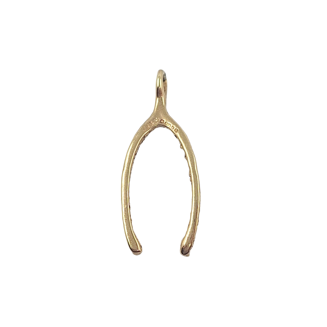 9ct Yellow Gold Wishbone Pendant