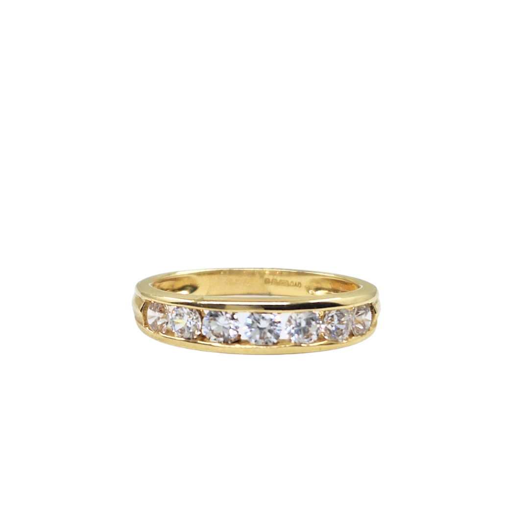 14ct Yellow Gold Channel Set Cubic Zirconia Eternity Ring