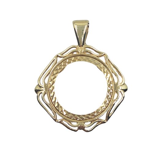 9ct Yellow Gold Full Sovereign Pendant Mount