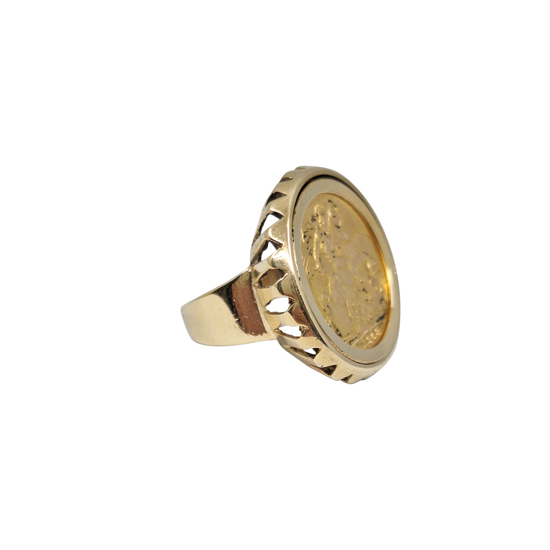 9ct Yellow Gold Full Sovereign Ring