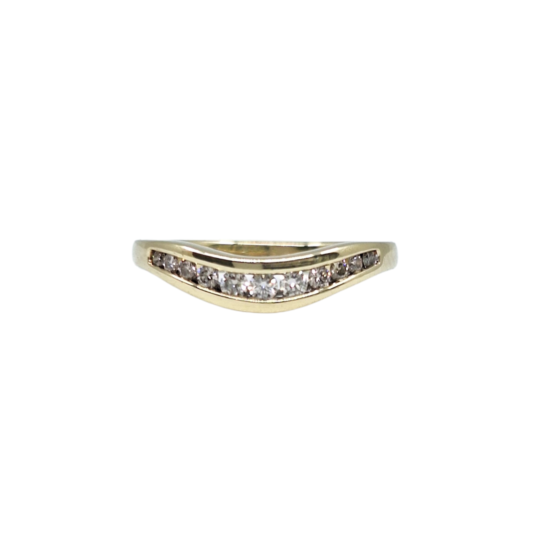 9ct Yellow Gold Diamond Wishbone Ring