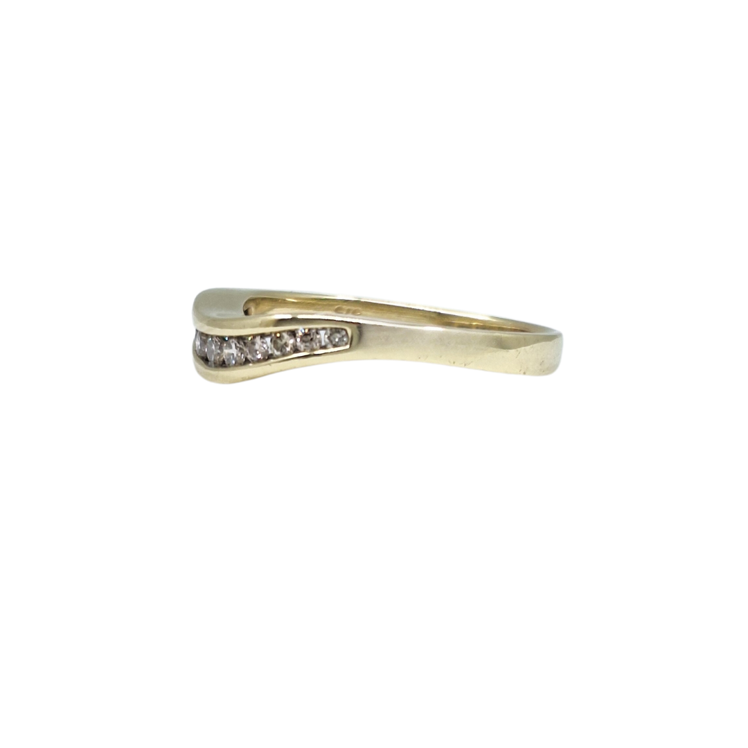 9ct Yellow Gold Diamond Wishbone Ring