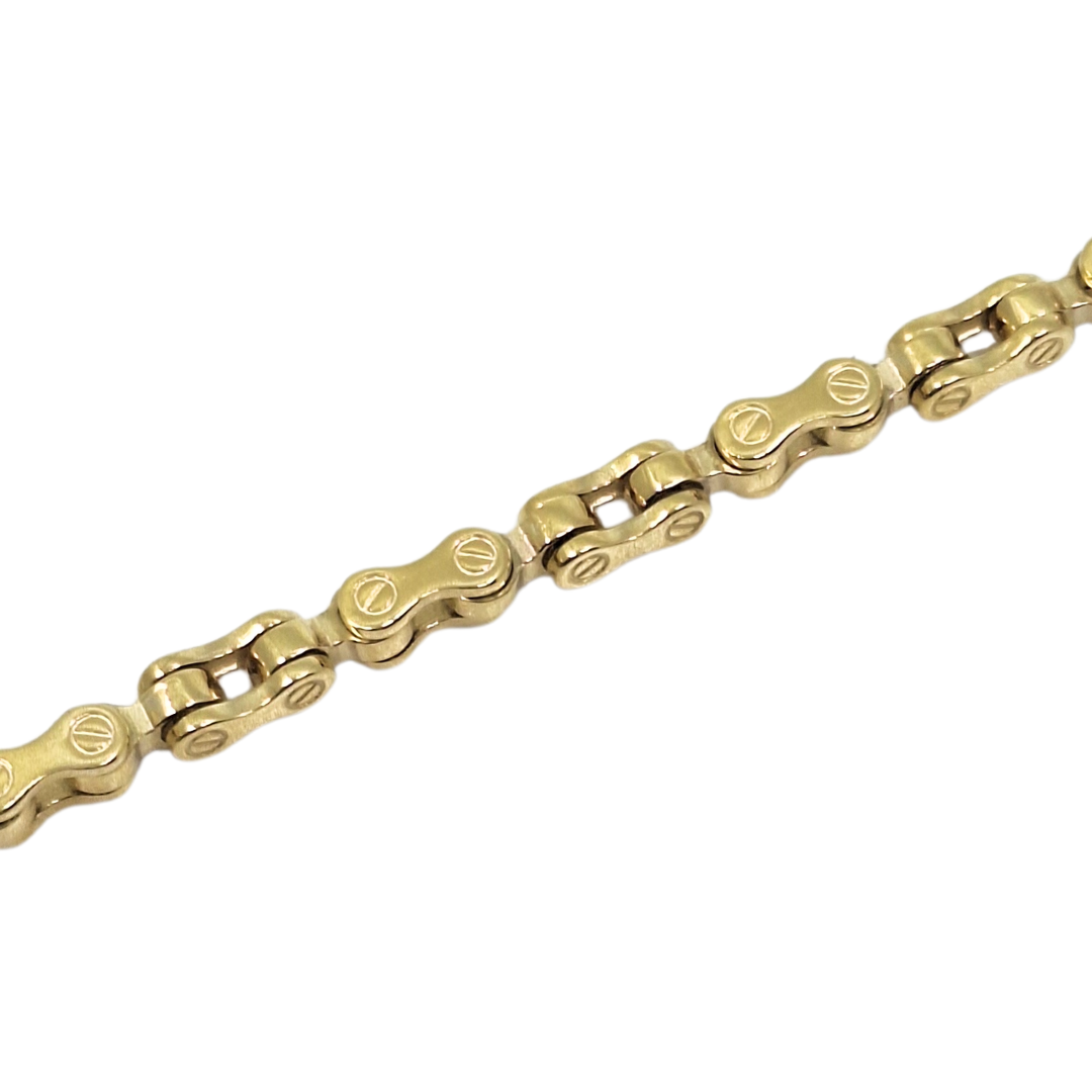 9ct Yellow Gold Bike Chain Link Bracelet 7.5"