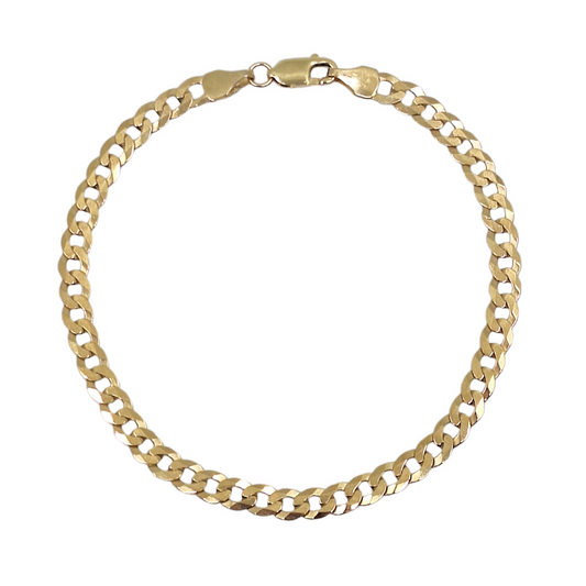 9ct Yellow Gold Small Link Curb Bracelet 7.5"